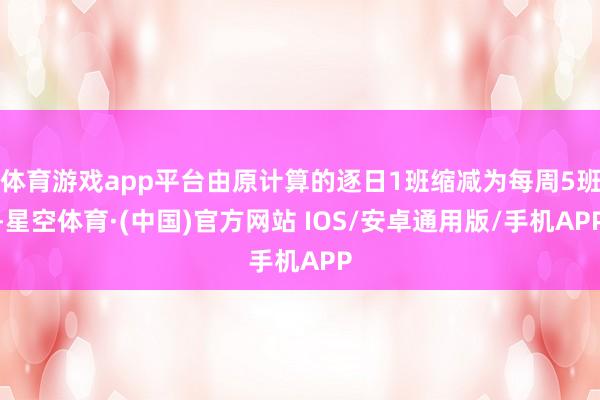 体育游戏app平台由原计算的逐日1班缩减为每周5班-星空体育·(中国)官方网站 IOS/安卓通用版/手机APP